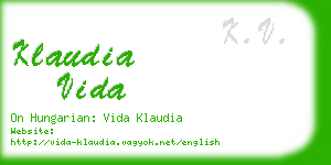 klaudia vida business card